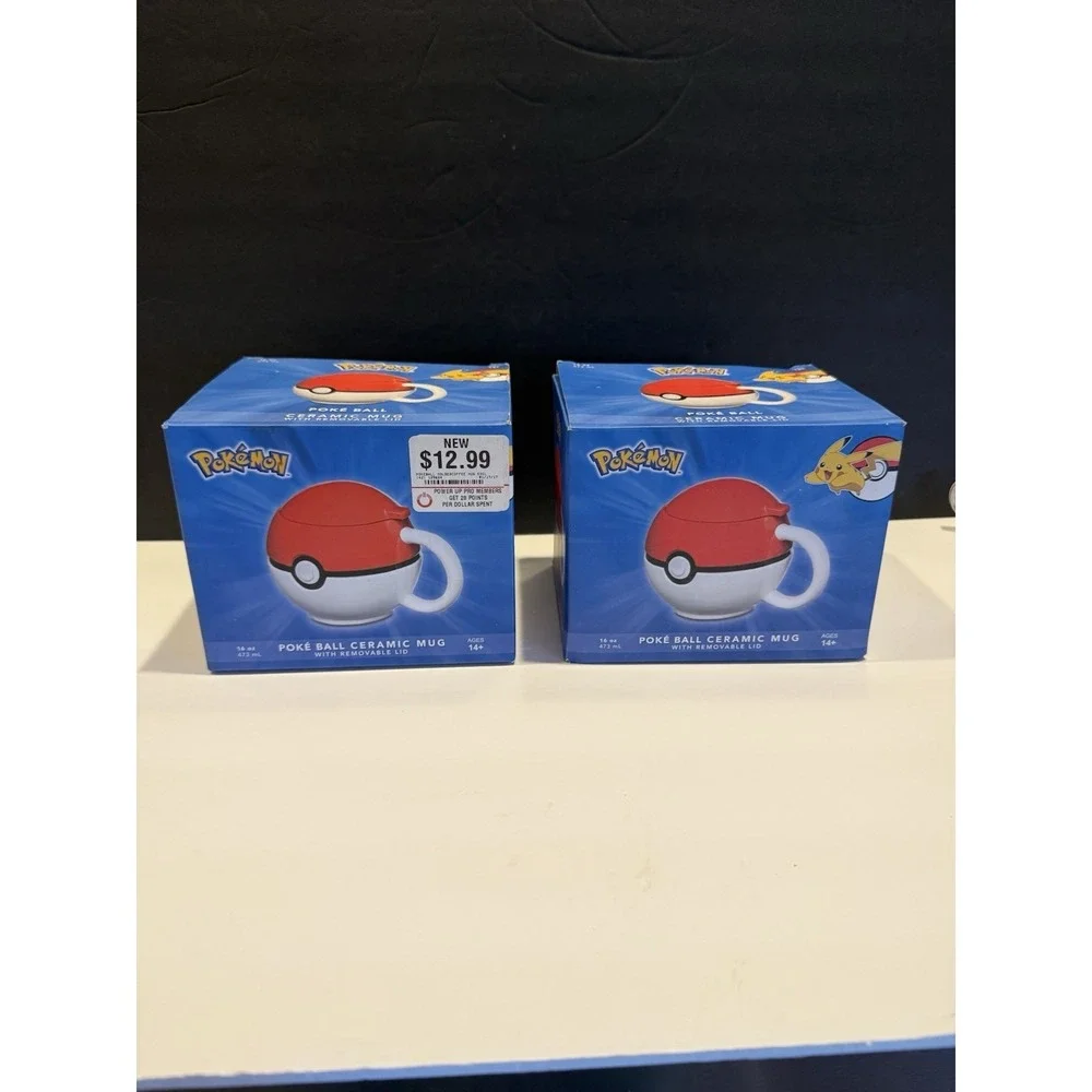 Pokemon Poké Ball Ceramic Mug – 16 oz – With Removable Lid – New in Bo